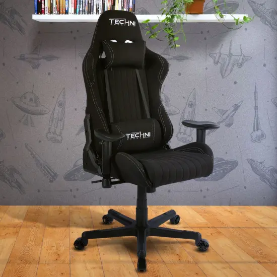Techni Office Solutions 50.5" Vibrant Black Unique Techni Sports TS-F44 Comfortable Gaming Chair {6}