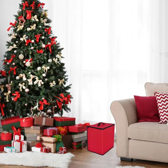 Simple Living Zip Up Christmas Ornament Storage Box - Holds 48 Red {4}