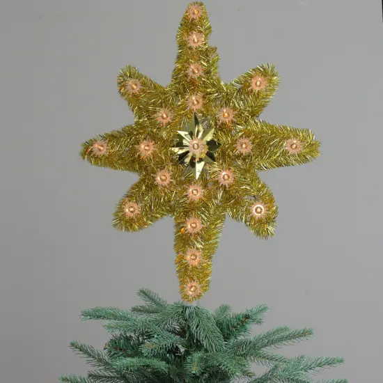 Northlight 21" Gold Star of Bethlehem Christmas Tree Topper - Clear Lights {4}