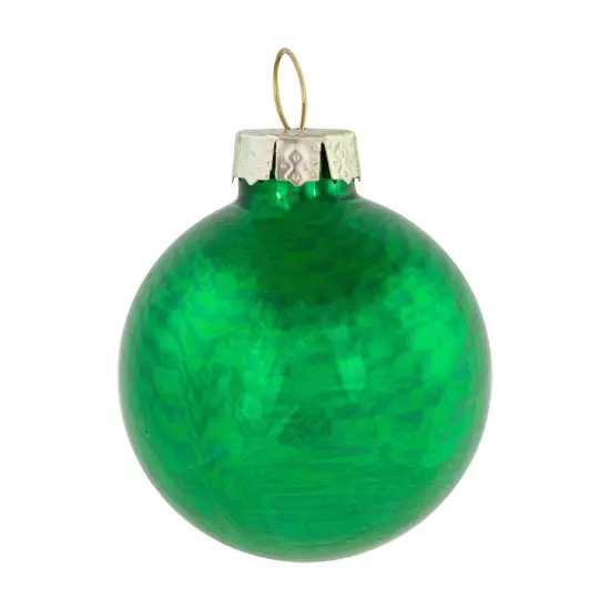 Northlight 2-Finish Christmas Glass Ball Ornaments - 1.75" (45mm) - Green - 10ct {5}