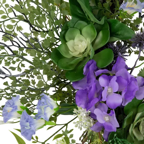 Northlight Mixed Wild Flowers and Twig Artificial Spring Wreath, 24-Inch Purple {6}