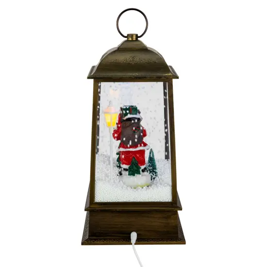 Northlight LED Lighted Snowing and Musical Santa Christmas Lantern - 13.5" Bronze {4}