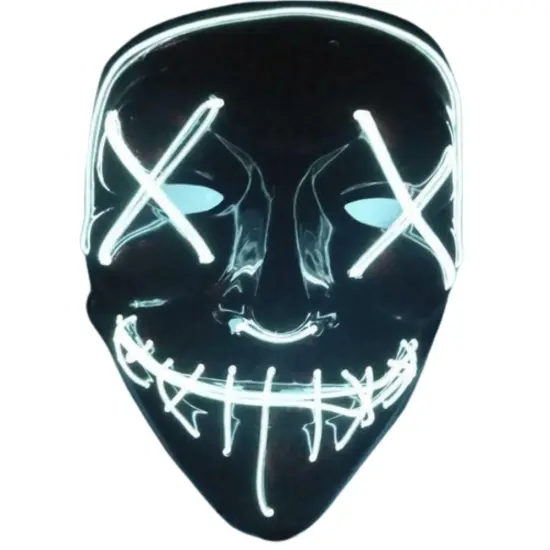 Kitcheniva Halloween Face Mask LED Light Up Party Purge White {1}