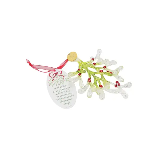 Enesco Enesco Faceted Acrylic Mistletoe Kisses Christmas Ornament Green {4}