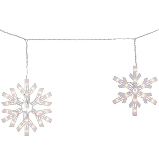 Northlight Snowflake Christmas Lights - Warm White - 8.5' White Wire - 5ct {6}