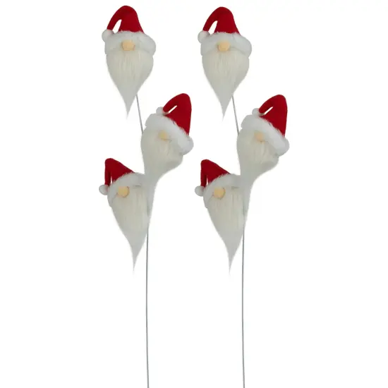 Northlight Set of 2 Plush Red and White Santa Gnome Christmas Picks 27" {7}