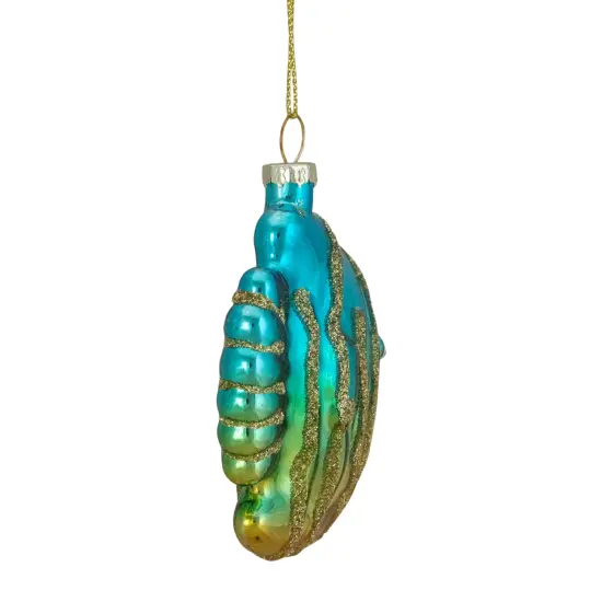Northlight Tropical Fish Glass Christmas Ornament - 3" - Turquoise and Yellow Blue {6}
