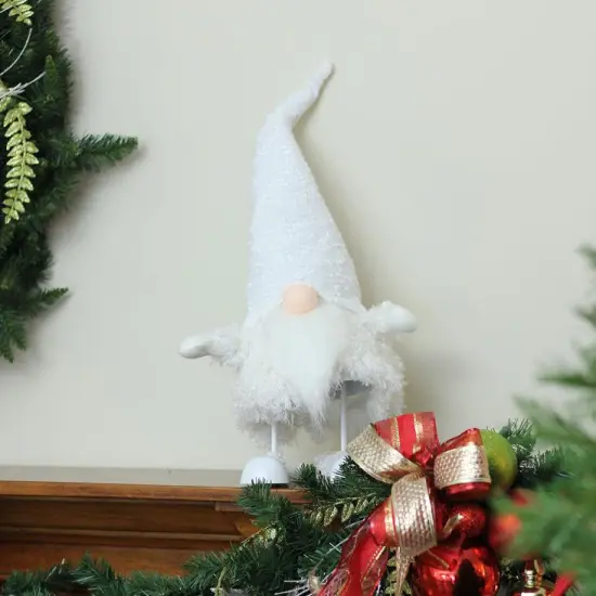 Northlight Sparkling Saul Bobble Action Christmas Gnome - 24" White {4}
