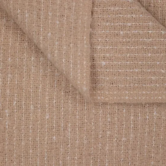 Northlight Light Coffee Throw Blanket with Fringe 50" x 60" Brown {7}