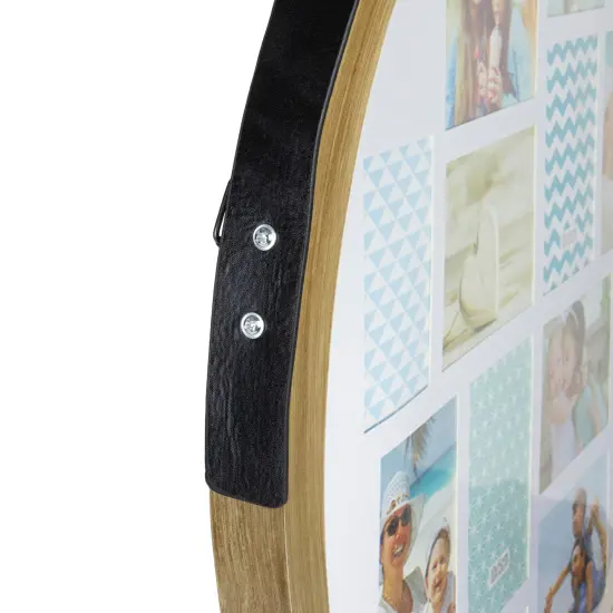 Northlight Round Wooden Wall Collage with 12-Picture Slots - for 4" x 6" and 5" x 7" Photos Brown {5}