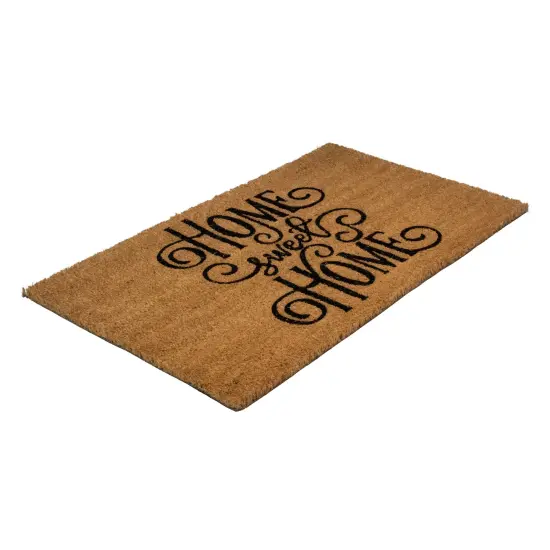 Northlight Natural Coir Rectangular "Home Sweet Home" Doormat 18" x 30" Brown {5}