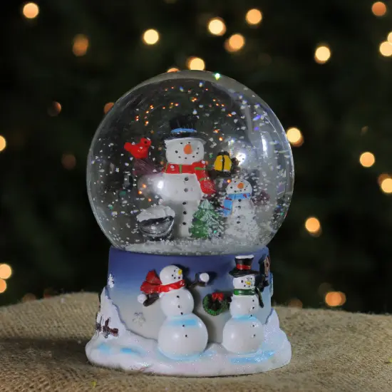Northlight Snowman Family Musical Christmas Snow Globe - 7" White {5}