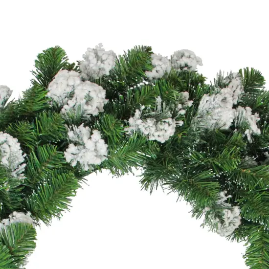 Allstate Snowy Flocked Colorado Pine Artificial Christmas Wreath - 30" - Unlit Green {4}