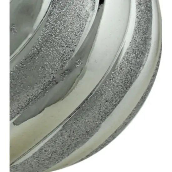 Northlight Shatterproof Swirl Christmas Ball Ornament - 5.5" (140mm) - Silver {4}
