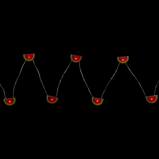 Northlight LED Watermelon Fairy Lights - Warm White - 2.75' Silver Wire - 10ct Red {4}