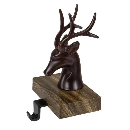 Northlight 7.5" Brown Marbled Buck Deer Head Christmas Stocking Holder {5}