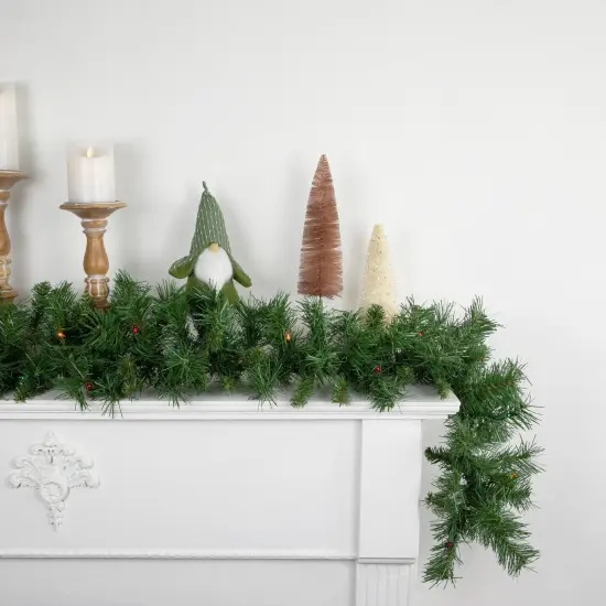 Northlight Pre-Lit Chatham Pine Artificial Christmas Garland - 9' x 10" - Multi-Color Lights Green {4}