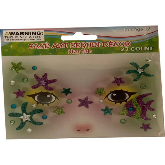 Face Art Starfish Gems And Face Stickers Costume Accessory {1}