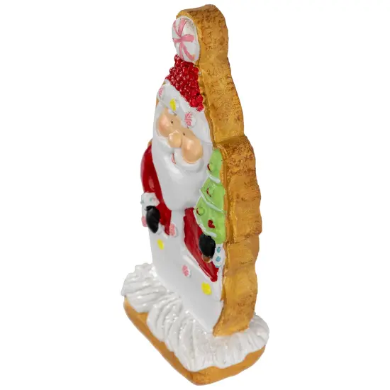 Northlight Gingerbread Santa with Tree Christmas Figurine - 7" Red {7}