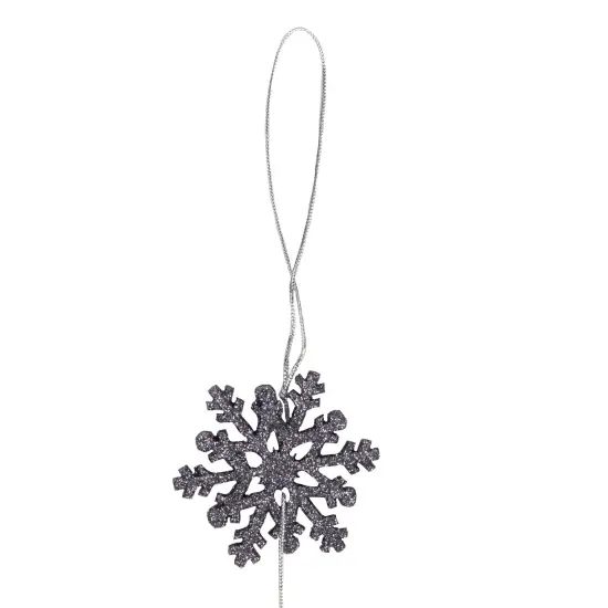 Northlight 5' x 2" Purple Snowflake Christmas Garland with Silver Beads, Unlit {5}