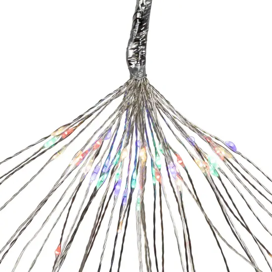 Northlight LED Lighted Firework Branch Christmas Decoration - Micro Fairy Multi-Color Lights - 20" Silver {5}