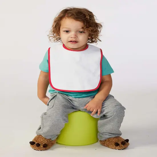 Rabbit Skins&reg; Contrast Trim Terry Bibs for Infants - 1003 {4}