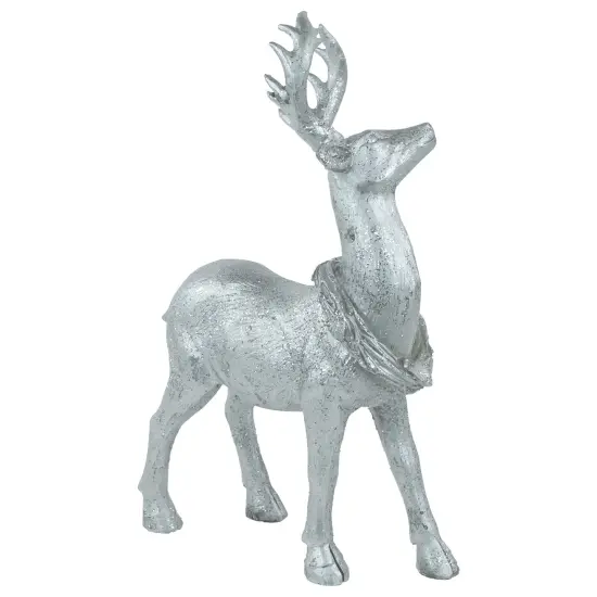 Northlight Standing Glitter Reindeer Decoration - 10.75" - Silver {4}