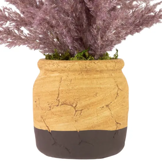 Northlight Artificial Astilbe Plant in a Ceramic Pot - 12"- Purple {5}