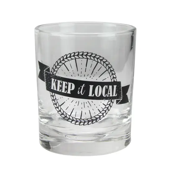 Wild Eye Keep It Local Glass Tumbler with Black Sphere Ice Mold - 10oz Clear {4}