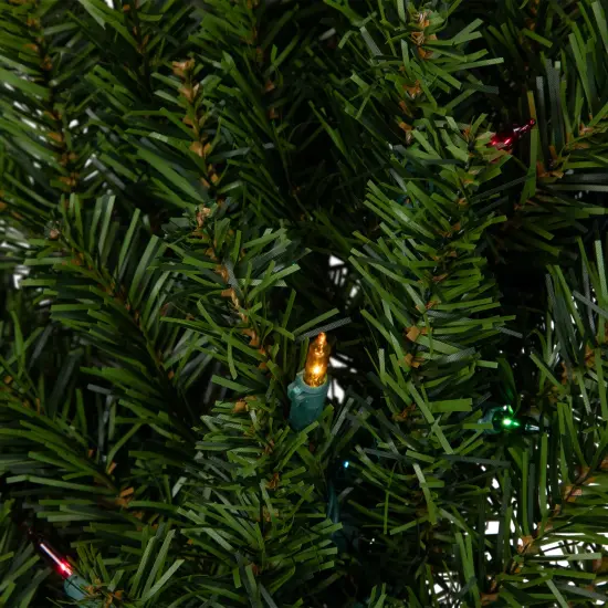 Northlight Pre-Lit Canadian Pine Artificial Christmas Wreath - 30" - Multi Lights Green {5}