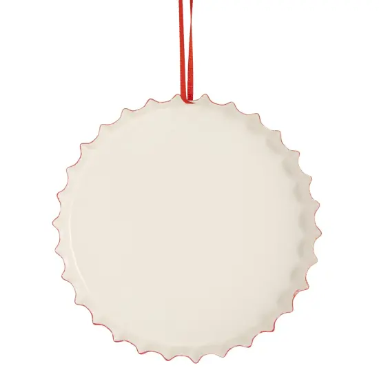 Northlight 4" Black 'Santa Please Stop Here First' Bottle Cap Christmas Ornament {5}