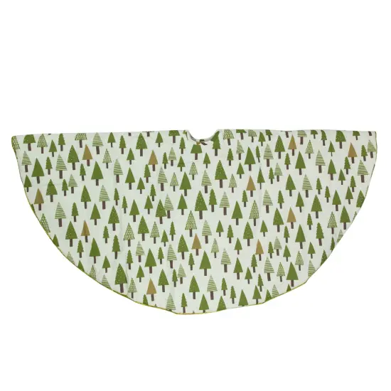 Northlight 48" Cream White and Green Forest Christmas Tree Skirt {7}