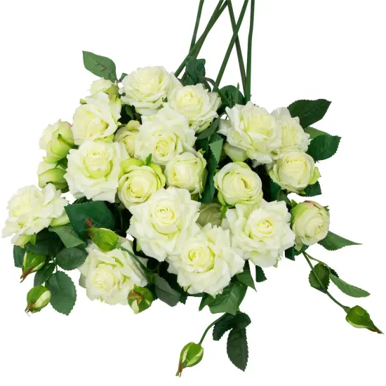 Northlight Real Touch&trade; White Artificial Rose Floral Sprays, Set of 6 -35" {7}