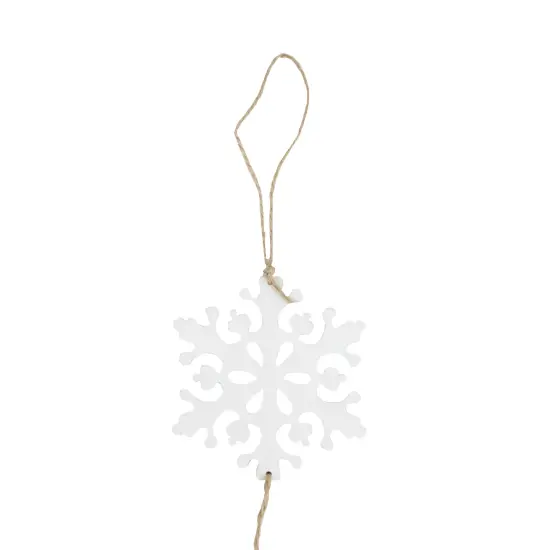 Northlight 4' White Snowflakes on Jute Rope Hanging Christmas Garland {6}