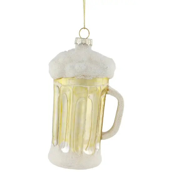 Northlight 4.5" Frosty Beer Mug Glass Christmas Ornament Gold {6}