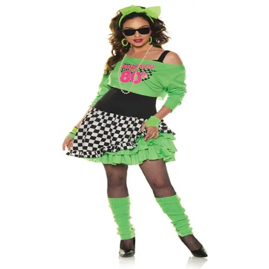 Women's Totally 80s Awesome Party Groupie Girl Costume {1}