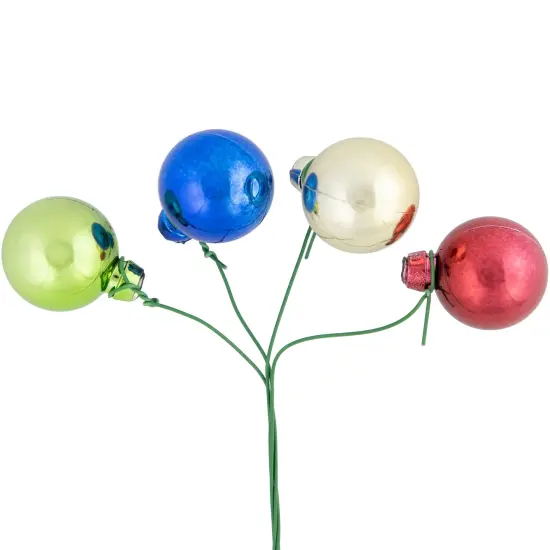Northlight Shatterproof Ball Ornament Christmas Pick - 6.75" - Multicolor {6}