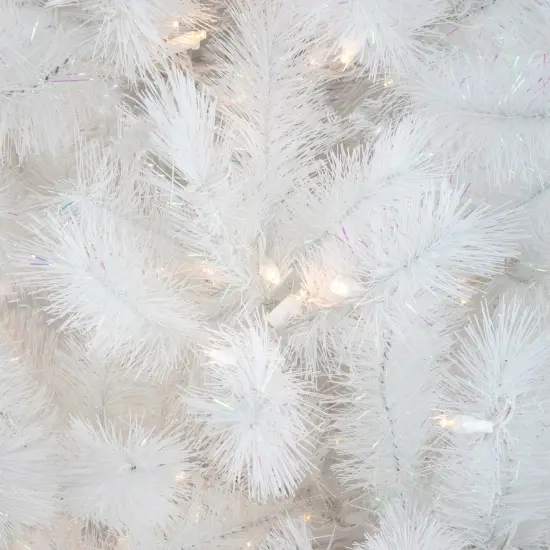 Northlight Pre-Lit White Alaskan Pine Artificial Christmas Tree - 7.5' - Warm White LED Lights {4}