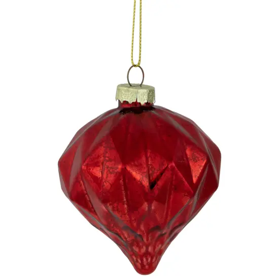 Northlight Shiny and Textured Glass Ball and Onion Christmas Ornaments - 3" (80mm) -Red - 9ct {4}