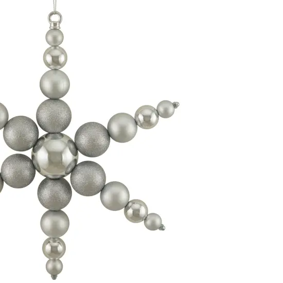 Northlight Shatterproof 3-Finish Snowflake Commercial Christmas Ornament - 18" - Silver {4}