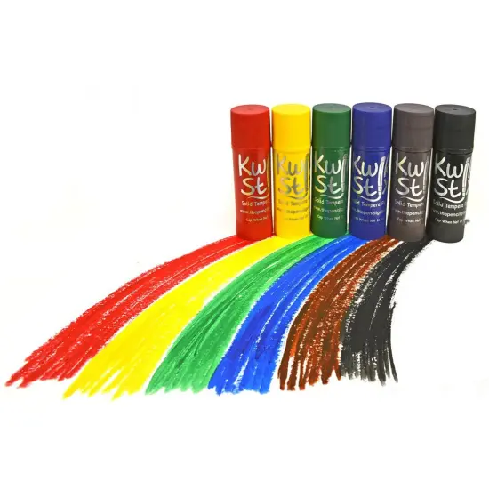 Jumbo Solid Tempera Paint Stick, 6 Classic Colors {2}