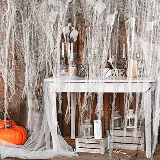 500x39 Inch Large Size Halloween Spooky Cloth-Halloween White Scary Creepy Cloth-Windows Doorways Cover Gauze for Halloween Party Haunted House Decor {5}