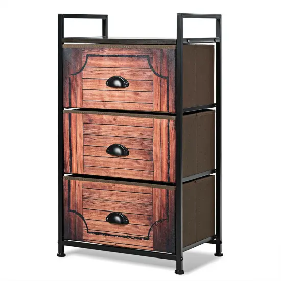 3-Layers Fabric Dresser with Fabric Drawers and Steel Frame {1}