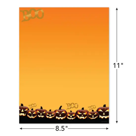 Great Papers! Foil Jackolanterns Letterhead, Foil Design, for Invitations, Announcements and Personal Messages, Printer Friendly 8.5" x 11", 25 Pack (2023036) {5}