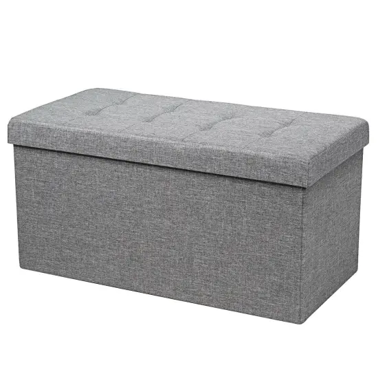 31.5 Inch Fabric Foldable Storage with Removable Storage Bin Light Grey {4}