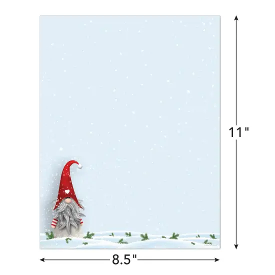 Great Papers! Snow Gnome Holiday Letterhead, Invitations and Announcements, Printer Friendly, 8.5"x11", 50 Pack {5}