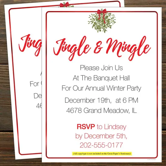 Great Papers! Foil Hanging Mistletoe Letterhead, for Invitations, Announcements and Personal Messages, Printer Friendly 8.5" x 11", 25 Pack (2023045) {3}