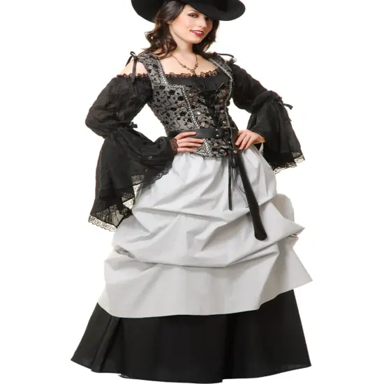 Adult's Womens Grey And Black Marie Antoinette Dress Costume {1}