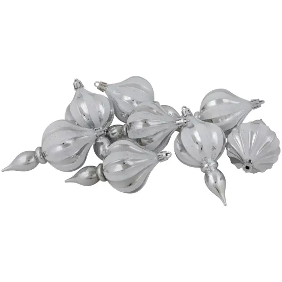 Northlight 8ct Silver Shatterproof Finial Christmas Ornaments, 4.75" {1}