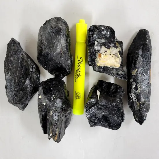 Raw Black Tourmaline Crystal Chunk {5}